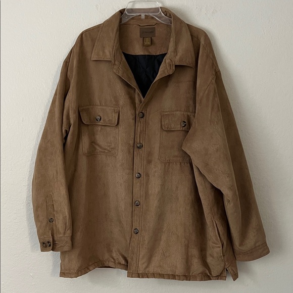 St. John's Bay Other - St. John's Bay Men's  Double Pocket Button Down Suede Shirt Brown in Size  XXL